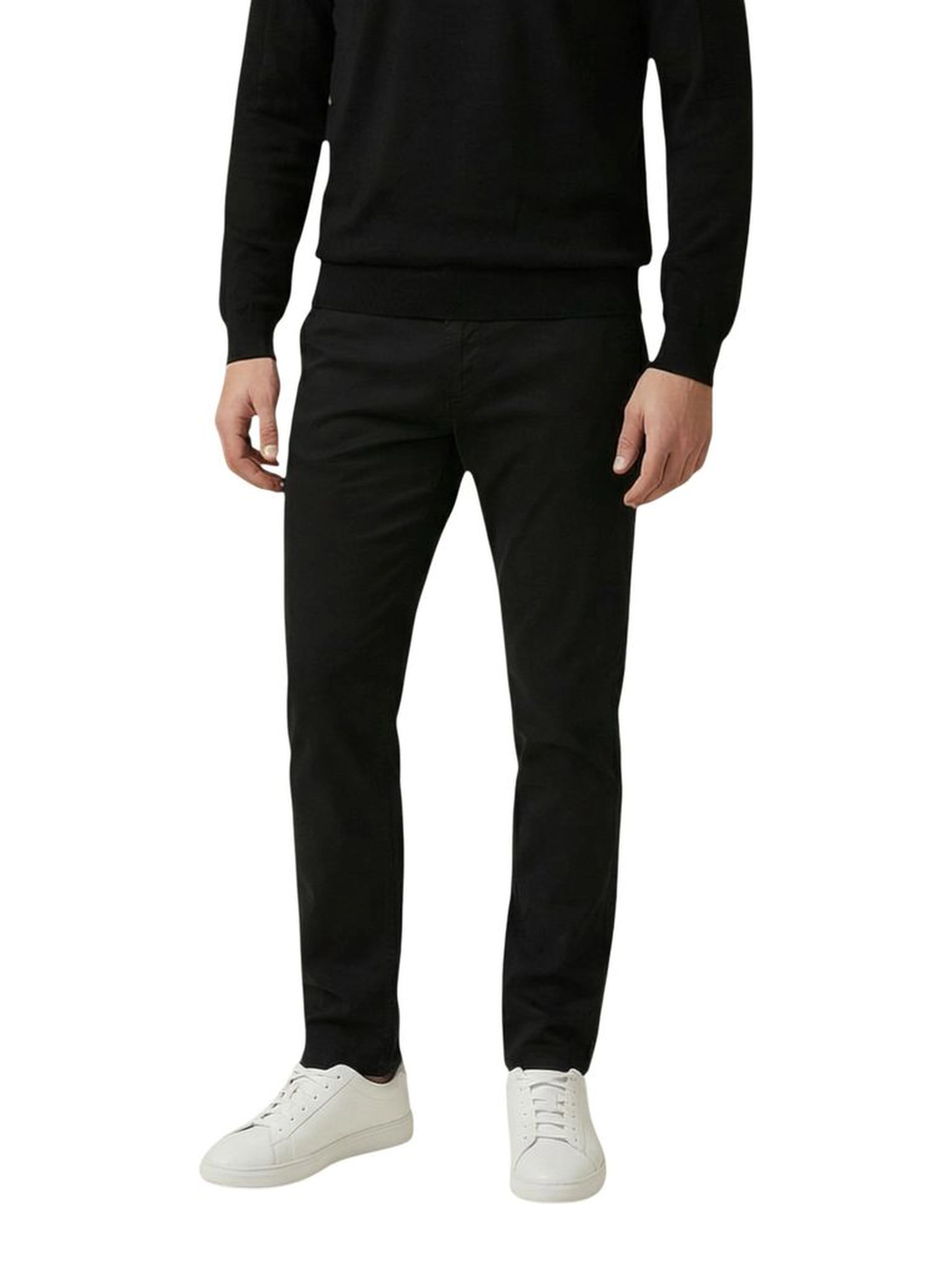 Black Cotton Skinny Pants