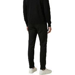 Black Cotton Skinny Pants
