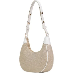 Beige Polyester Handbag