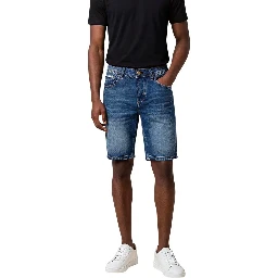 Blue Cotton Bermuda Shorts