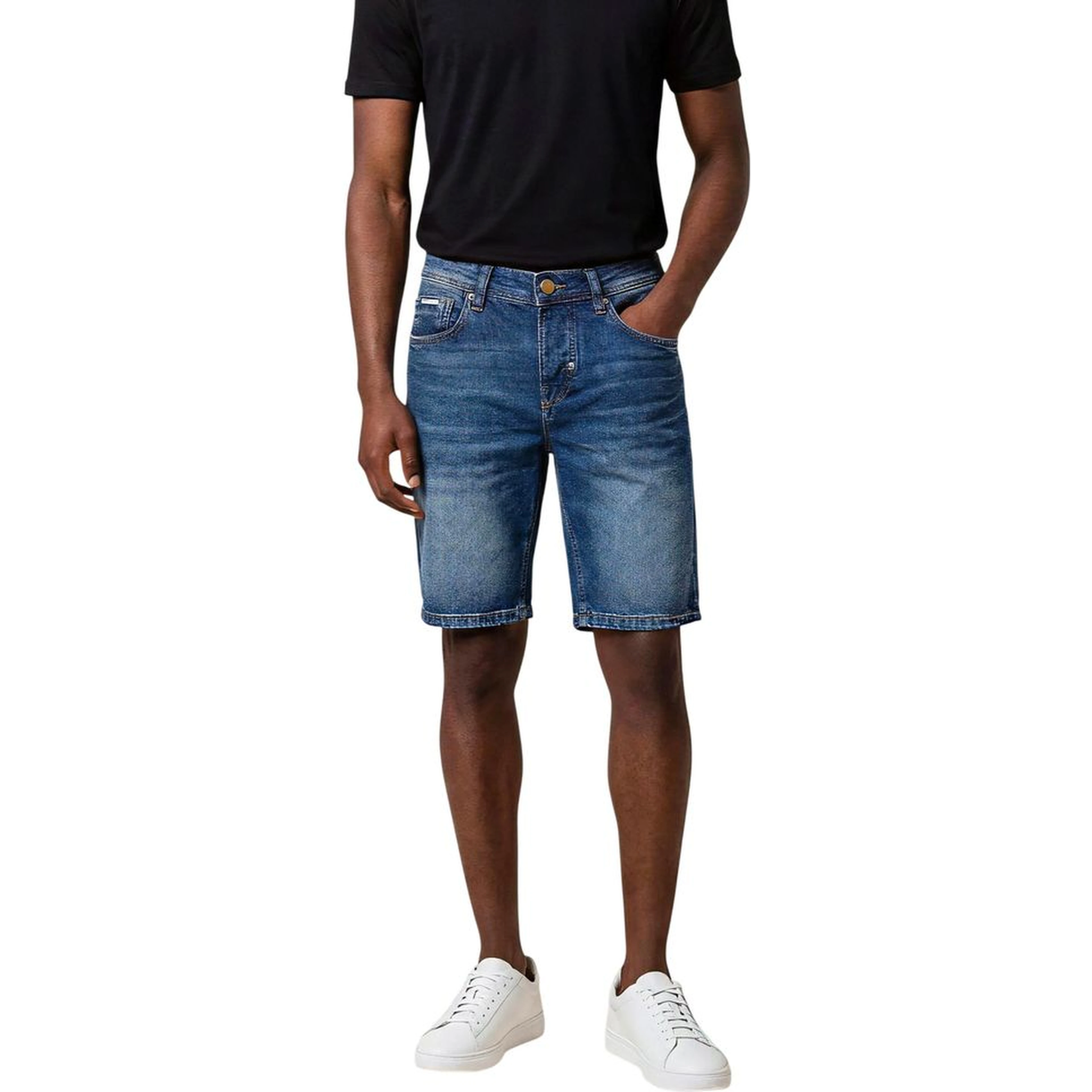 Blue Cotton Bermuda Shorts