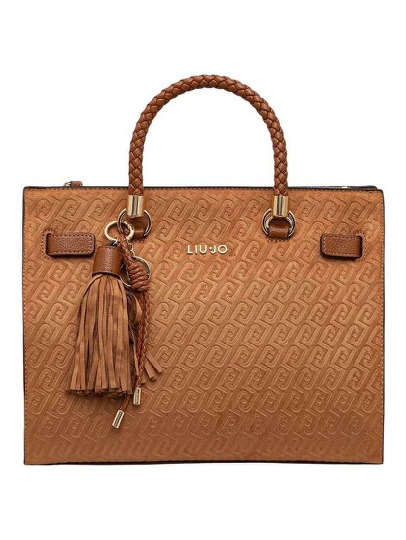 Beige Polyester Handbag