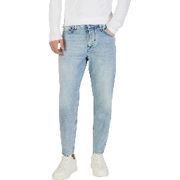 Light Blue Cotton Relaxed Fit Jeans
