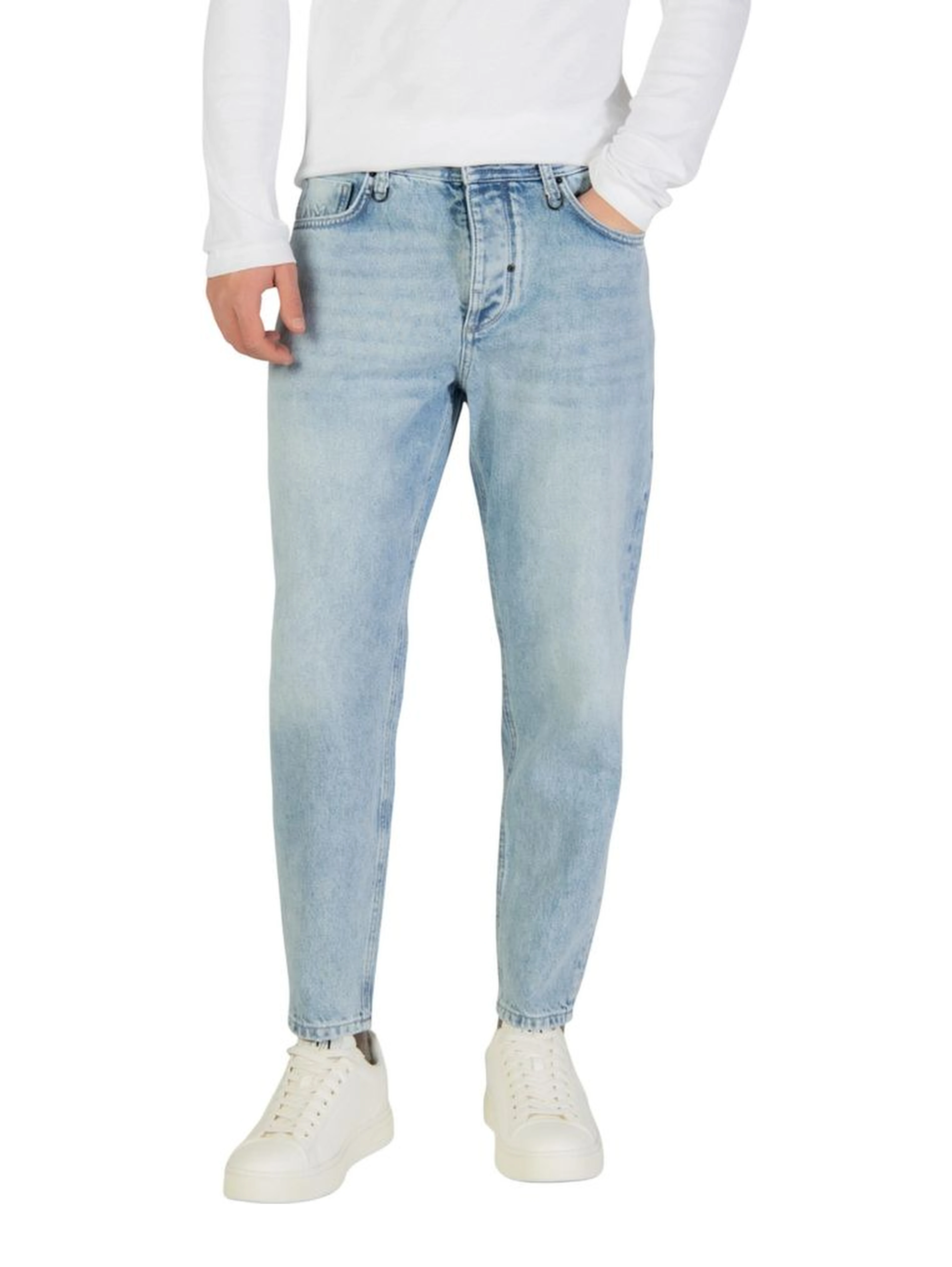 Light Blue Cotton Relaxed Fit Jeans