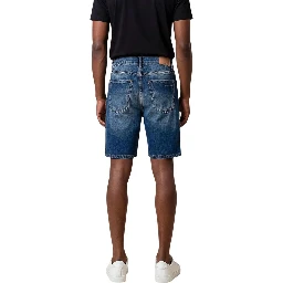 Blue Cotton Bermuda Shorts