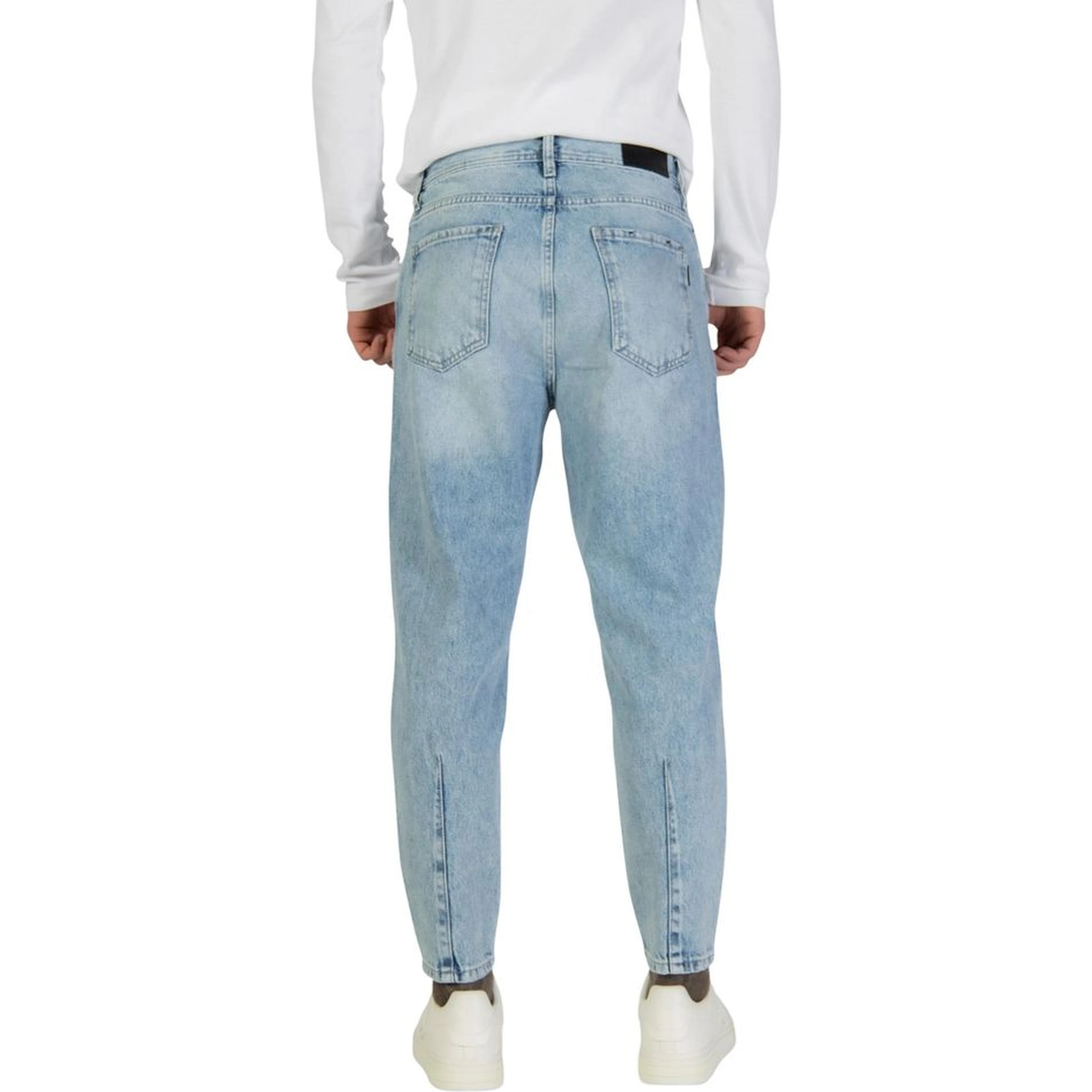 Light Blue Cotton Relaxed Fit Jeans