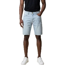 Light Blue Cotton Bermuda Shorts