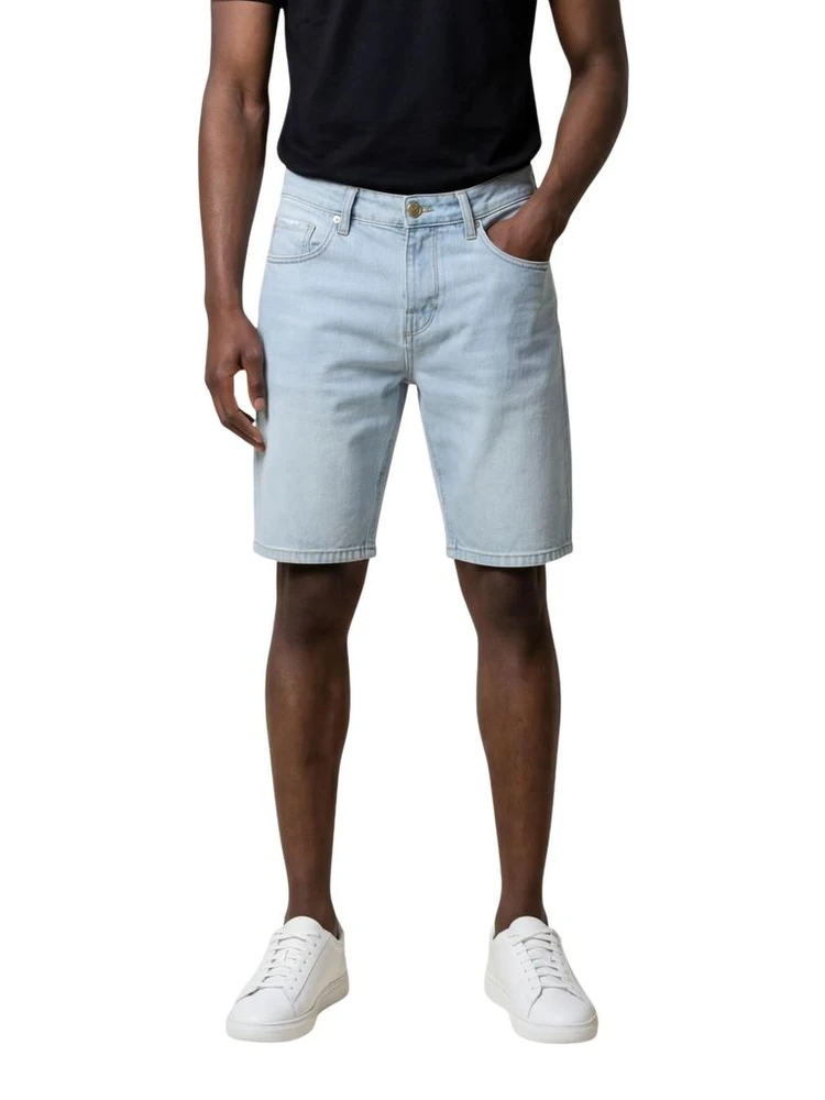 Light Blue Cotton Bermuda Shorts