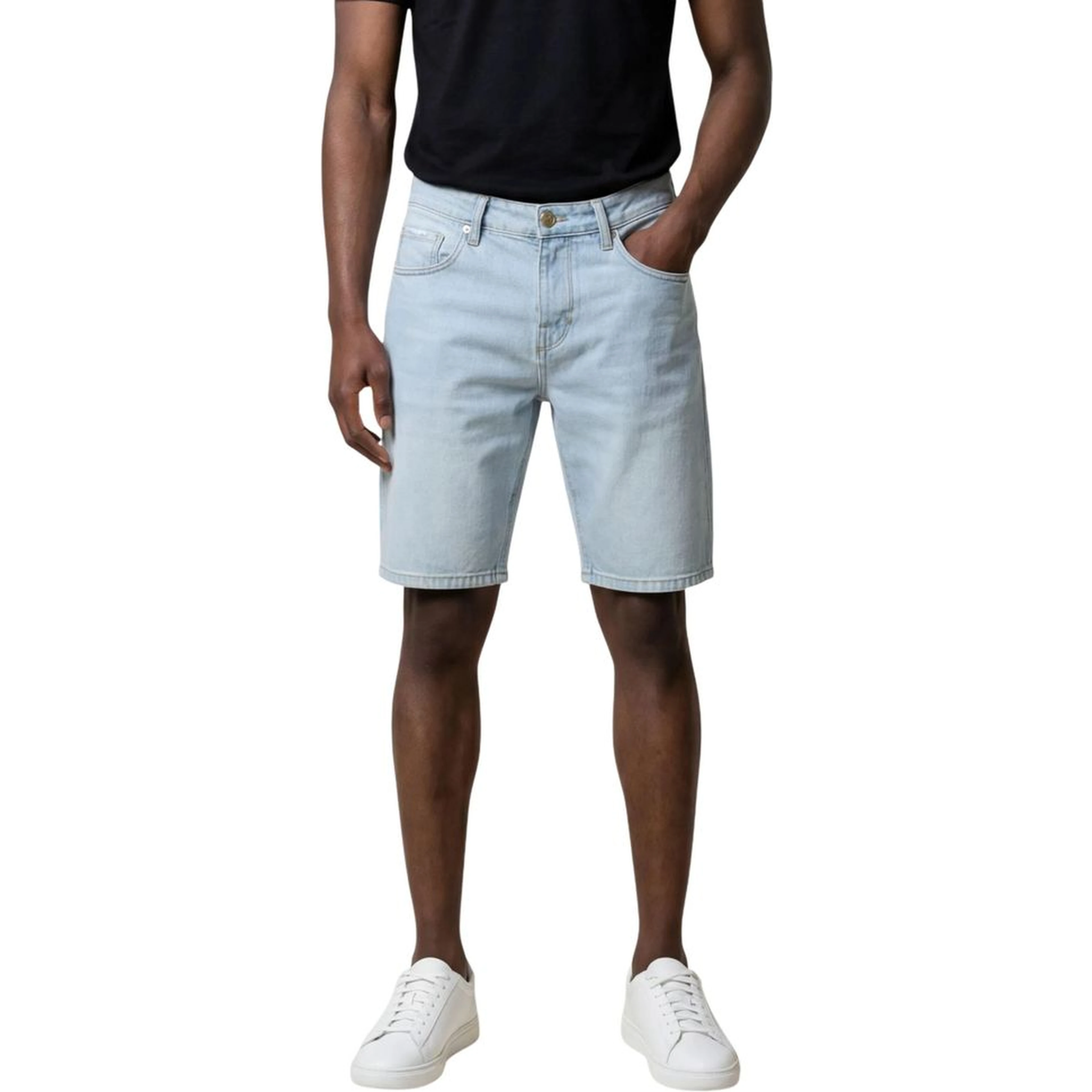 Light Blue Cotton Bermuda Shorts