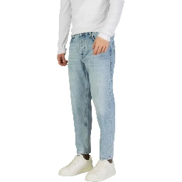 Light Blue Cotton Relaxed Fit Jeans