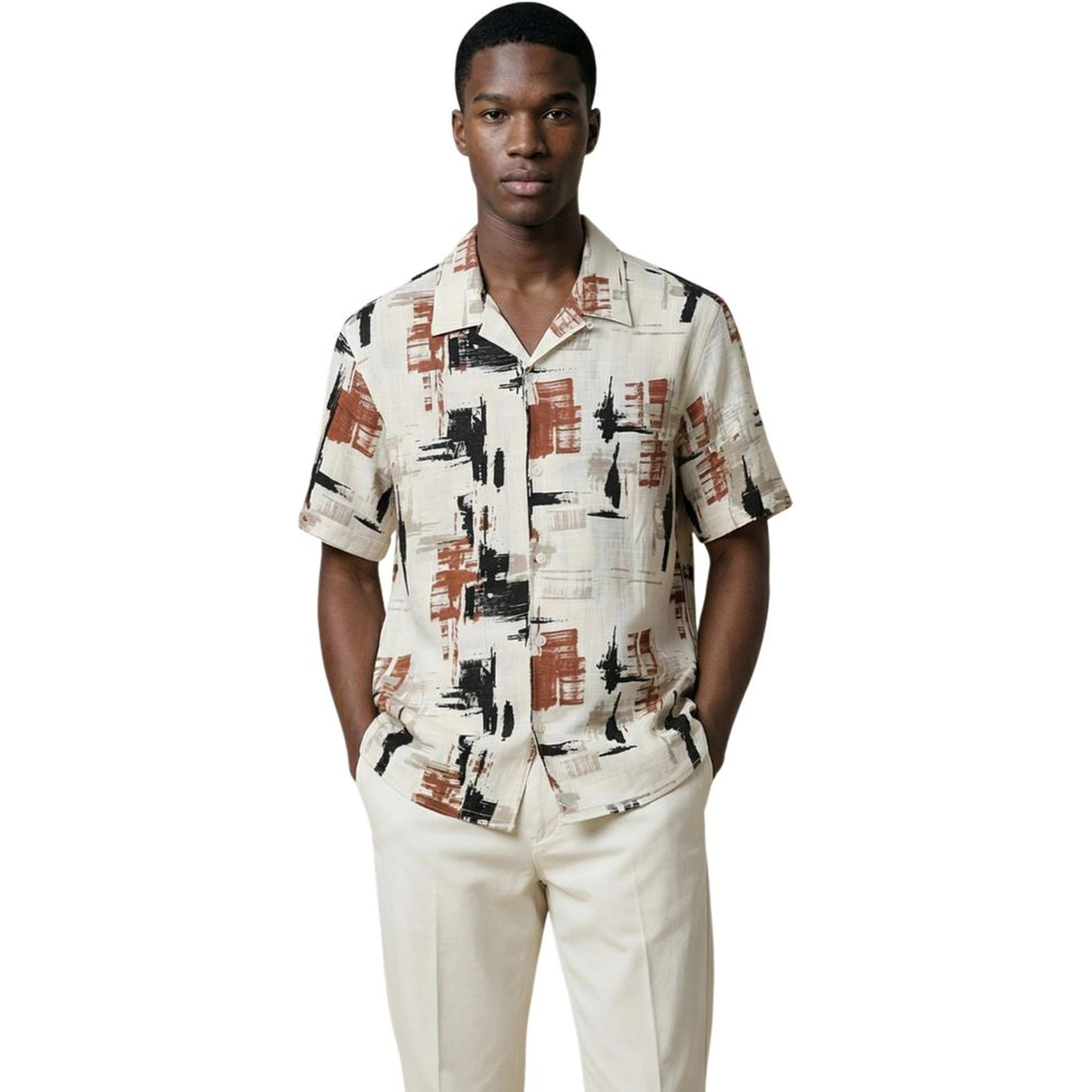 Beige Viscose Shortsleeve Shirt