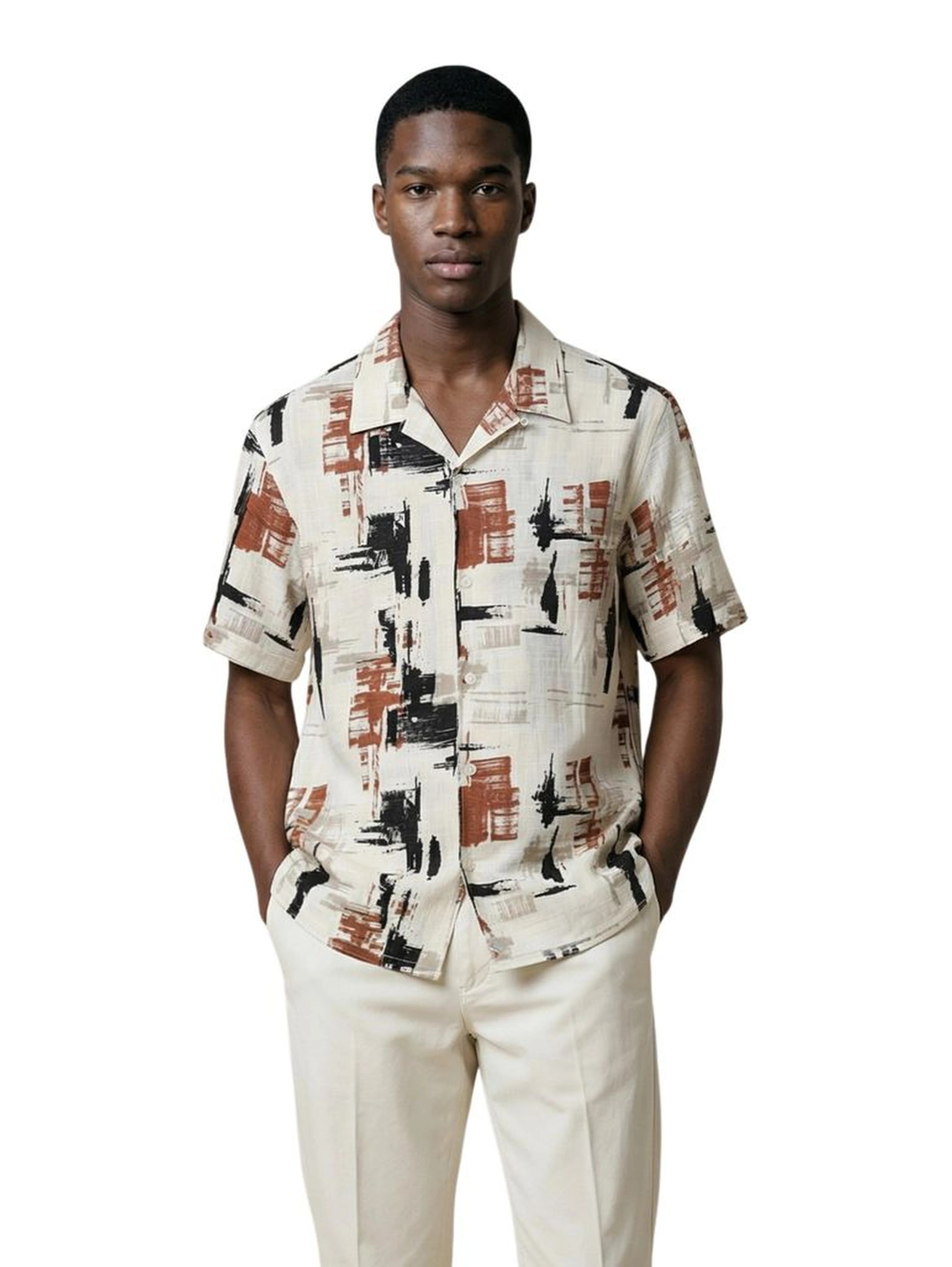 Beige Viscose Shortsleeve Shirt