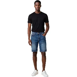 Blue Cotton Bermuda Shorts