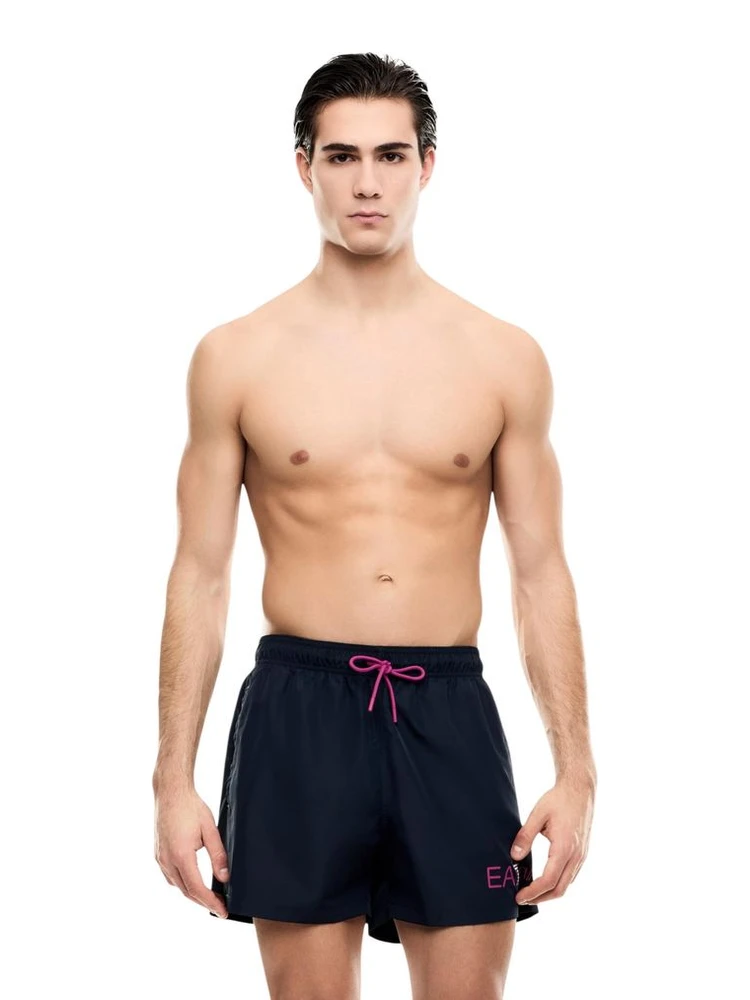 Blue Polyester Swim Shorts