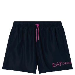 Blue Polyester Swim Shorts