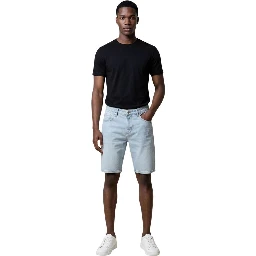 Light Blue Cotton Bermuda Shorts