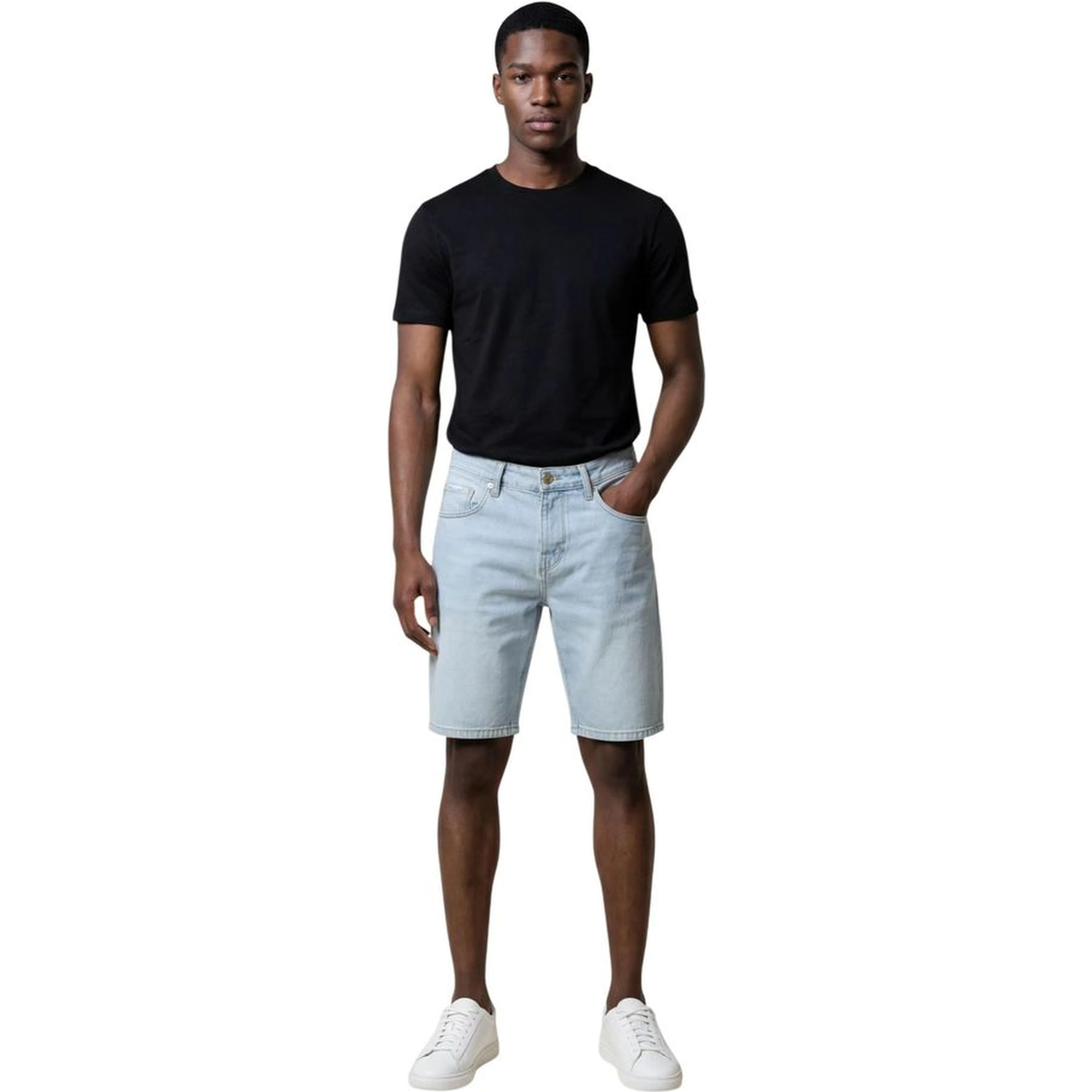 Light Blue Cotton Bermuda Shorts