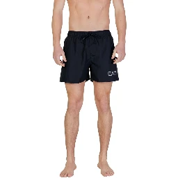 Bicolor Polyester Swim Shorts