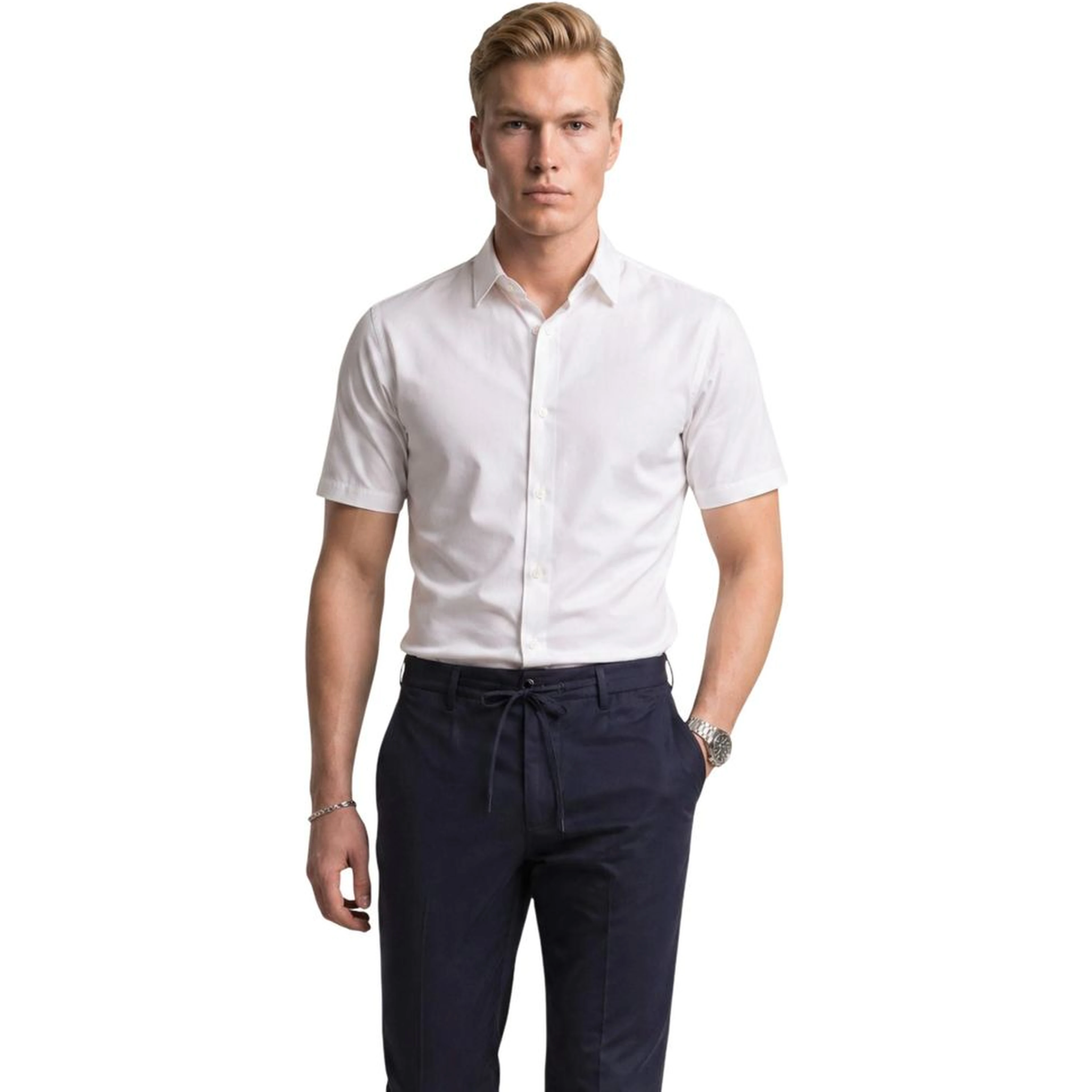 White Polyamide Shortsleeve Shirt