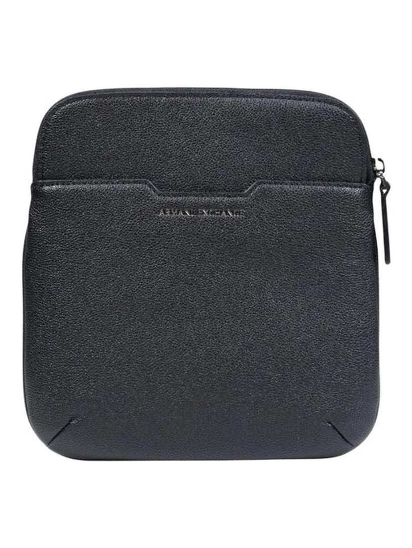 Black Polyester Messenger Bag