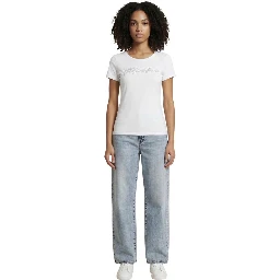 White Elastane T-Shirt