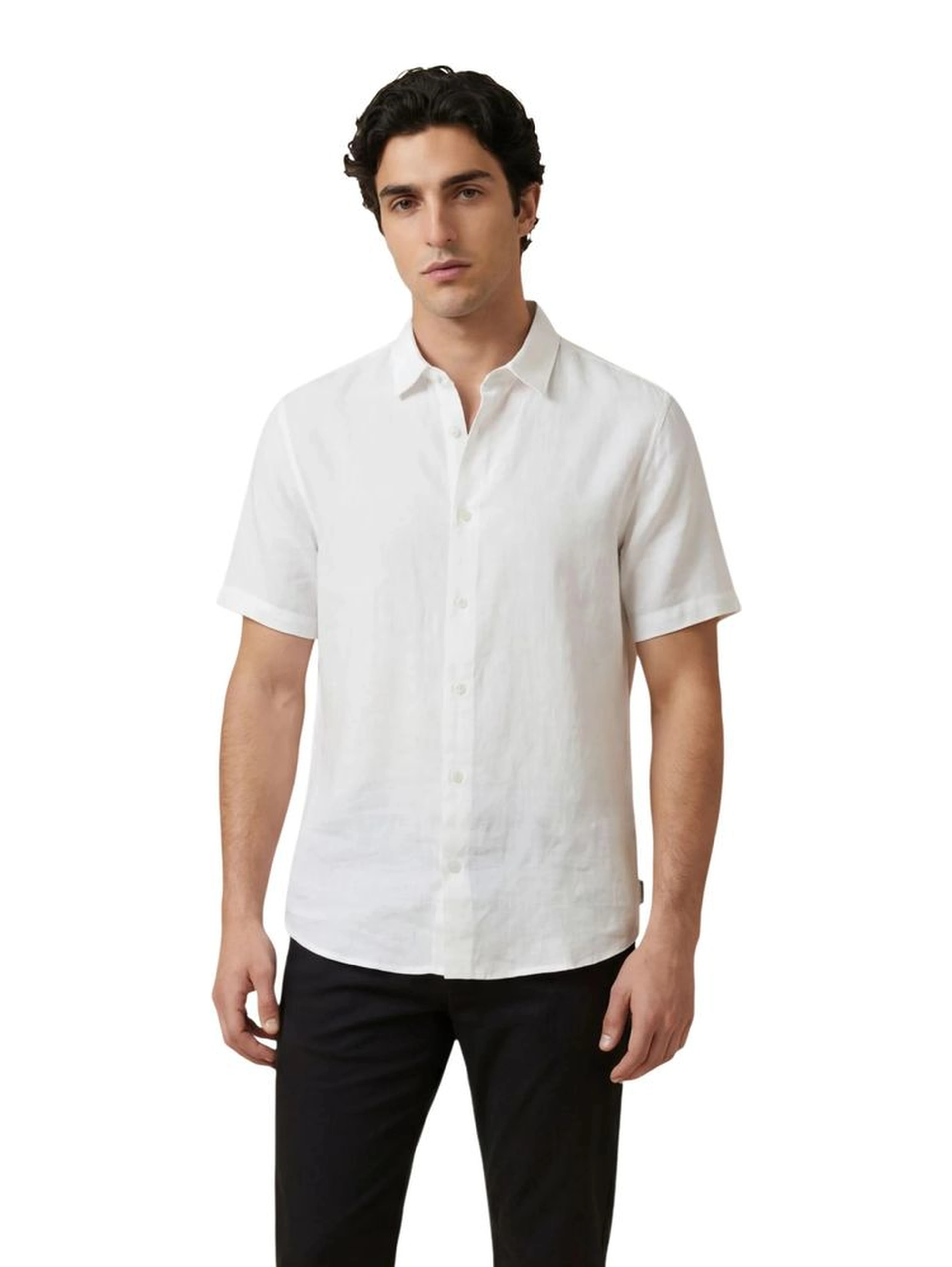 White Linen Shortsleeve Shirt