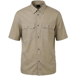 Beige Cotton Shortsleeve Shirt