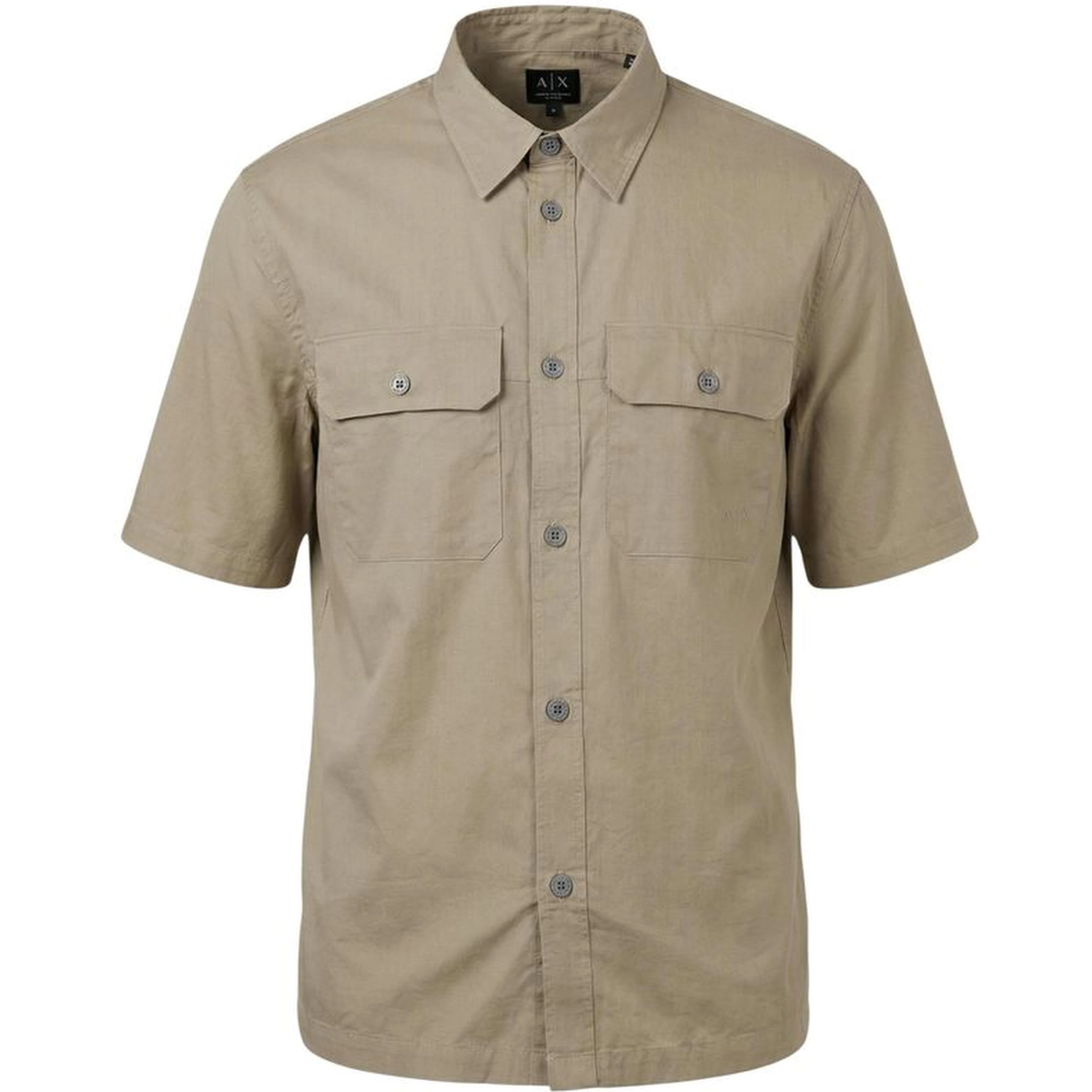 Beige Cotton Shortsleeve Shirt
