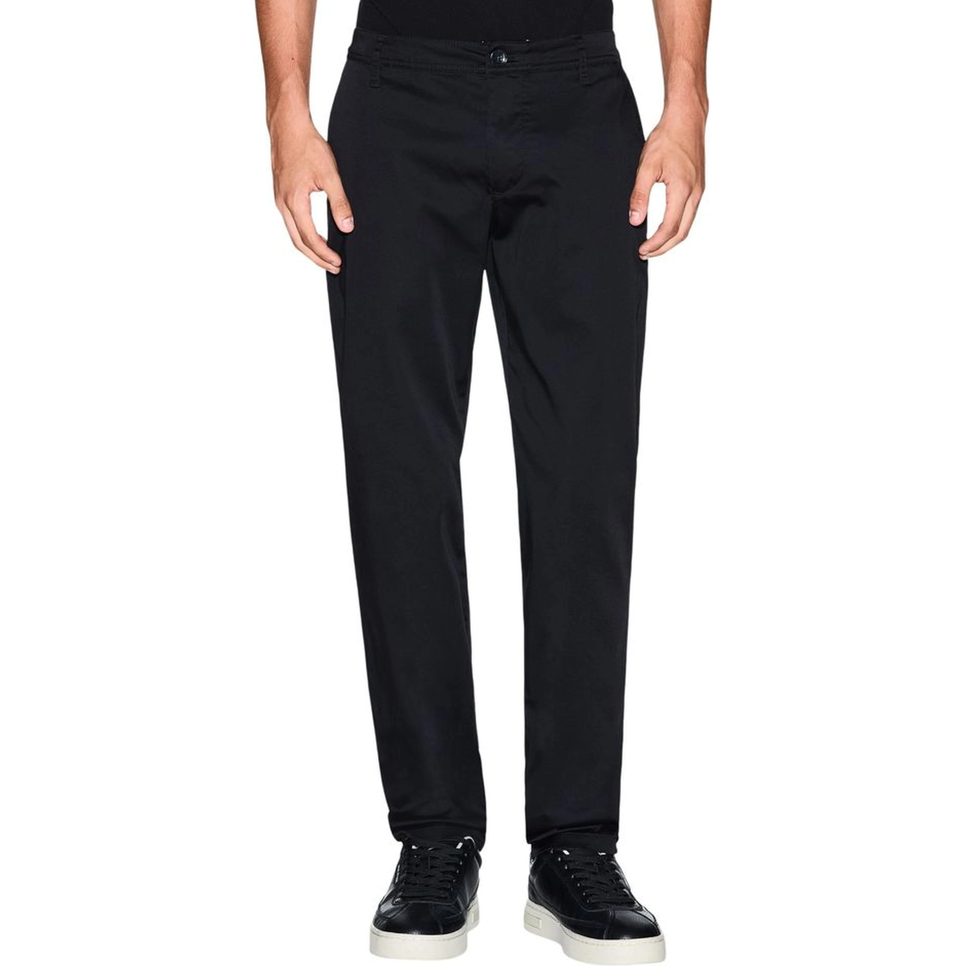 Black Cotton Skinny Pants
