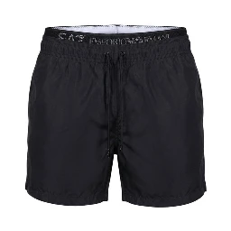 Black Polyester Swim Shorts