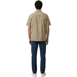 Beige Cotton Shortsleeve Shirt