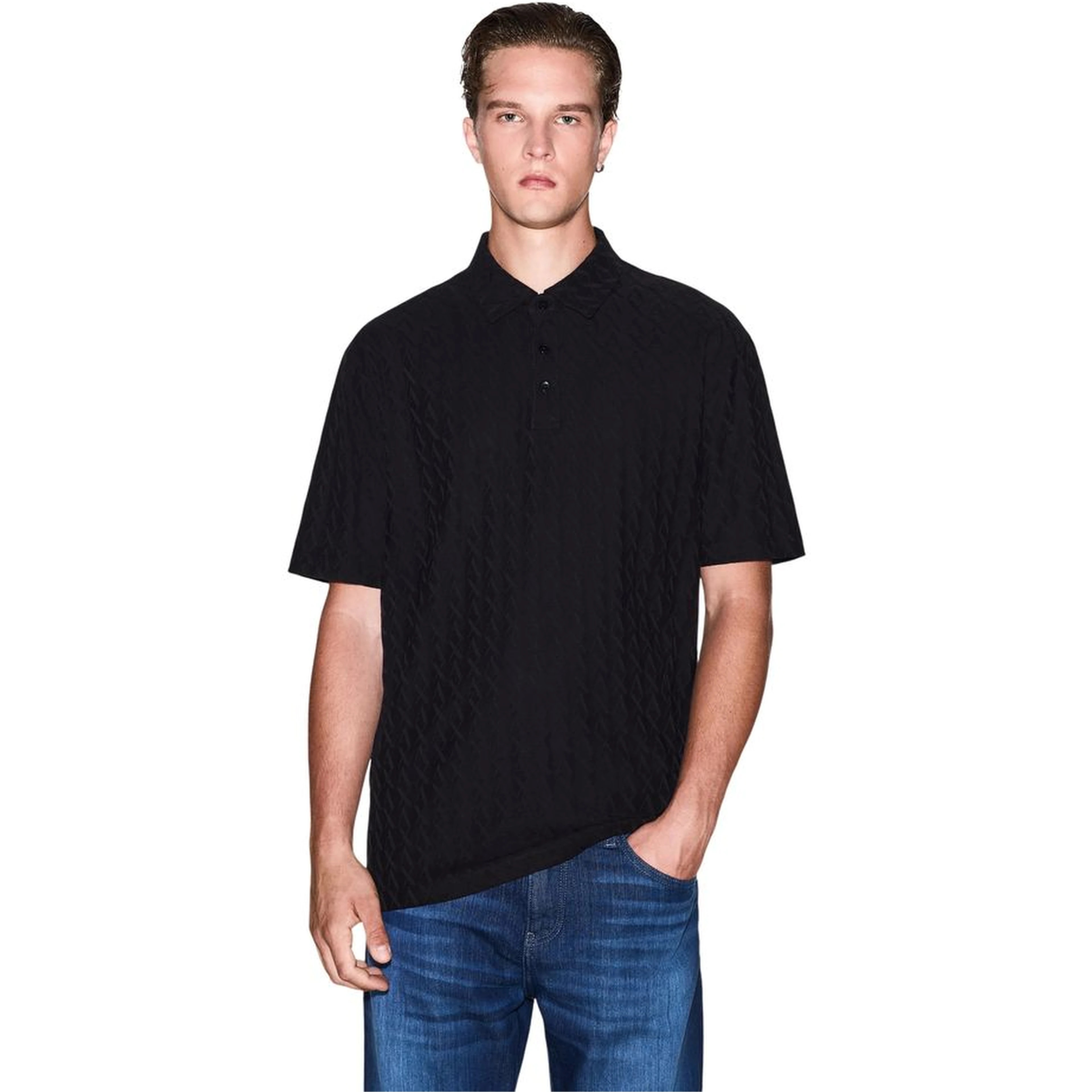 Black Cotton Polo Shirt