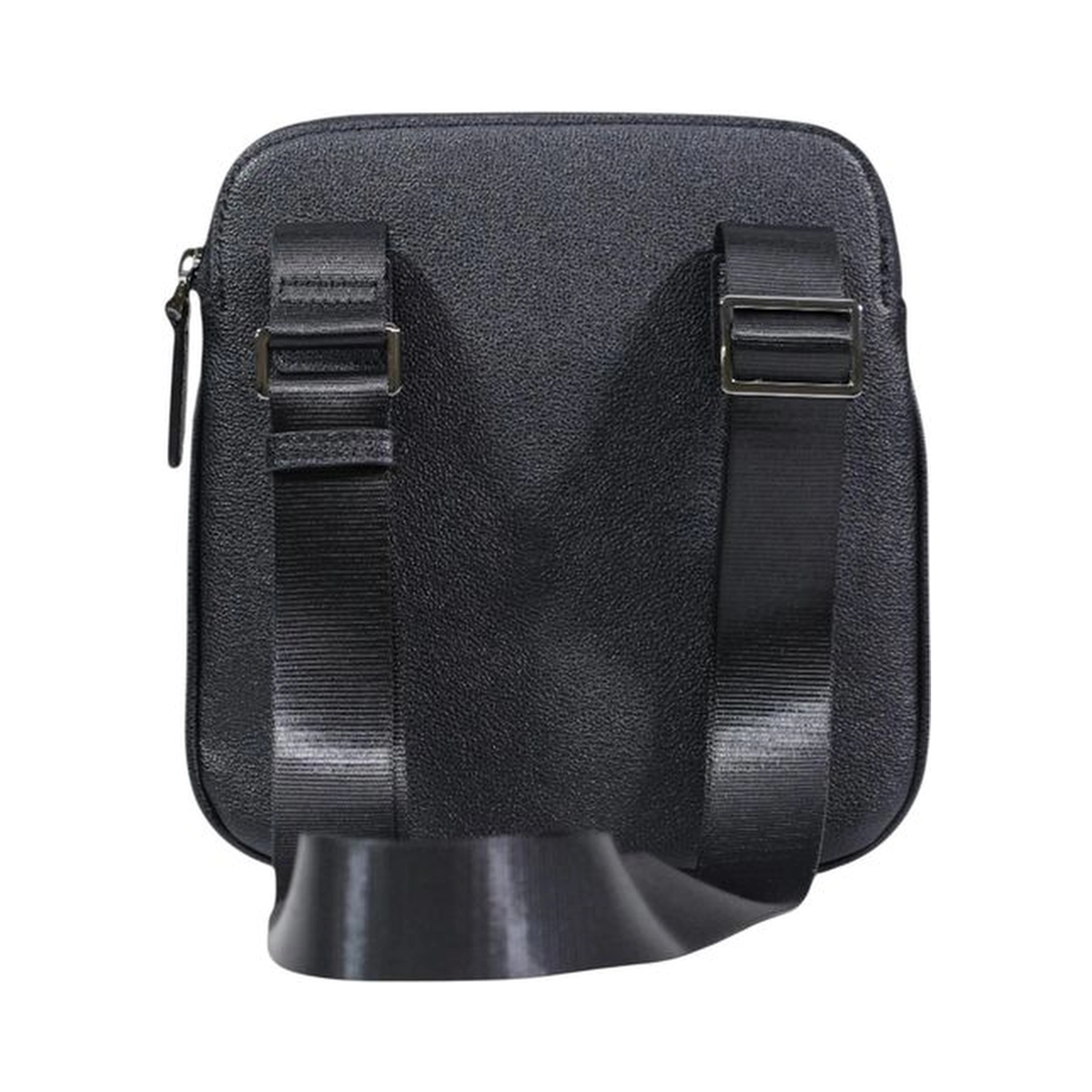 Black Polyester Messenger Bag