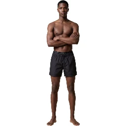 Black Polyester Swim Shorts