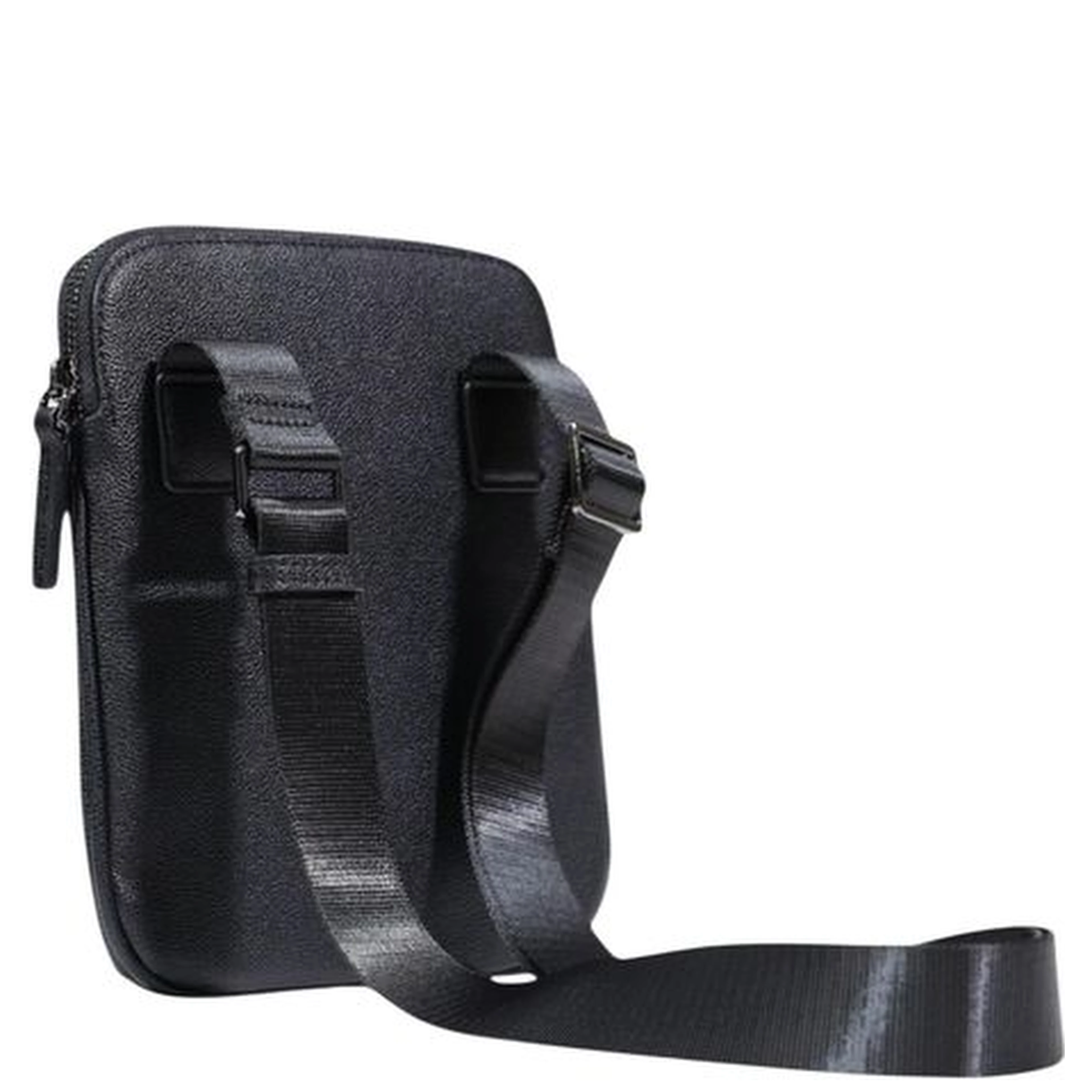 Black Polyester Messenger Bag