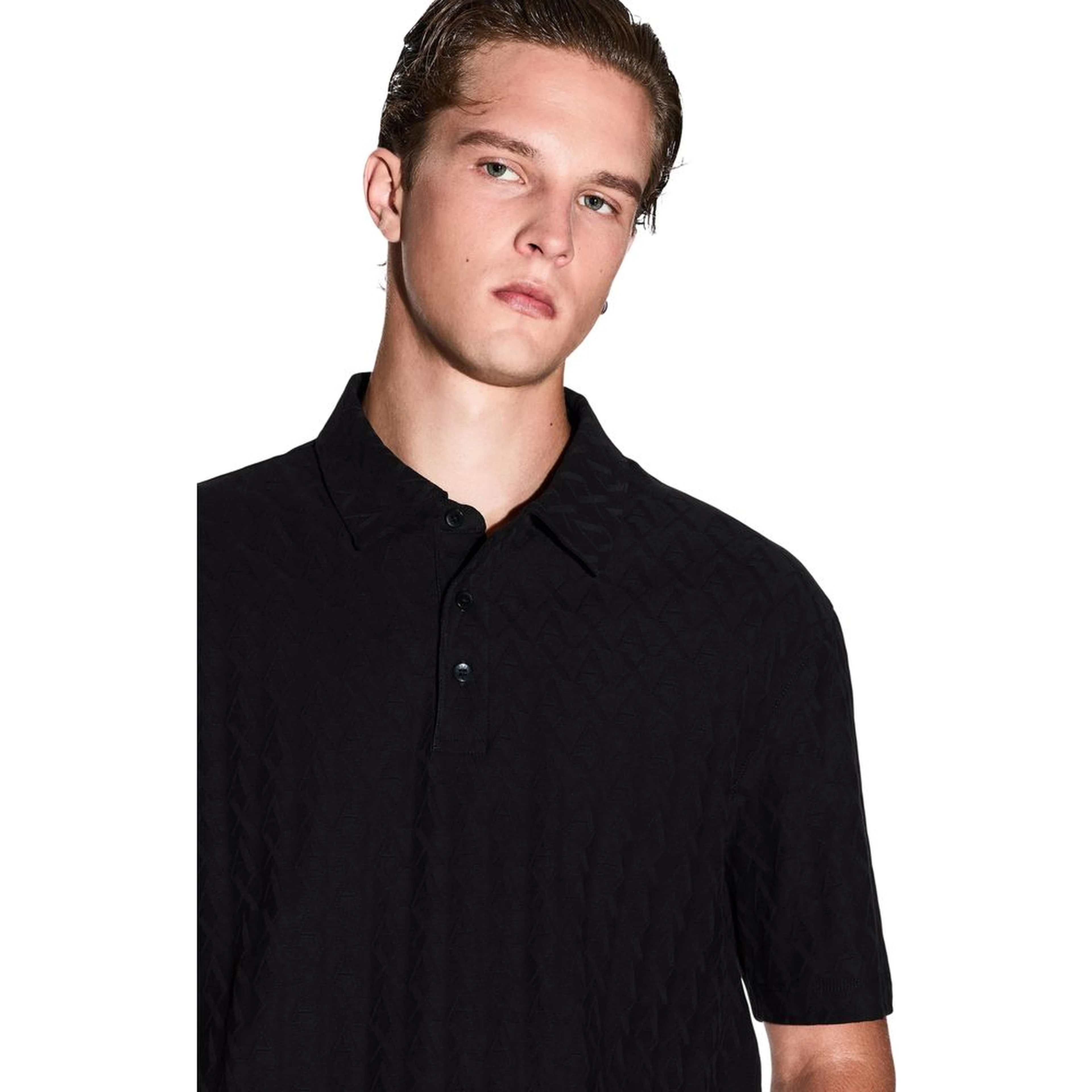 Black Cotton Polo Shirt