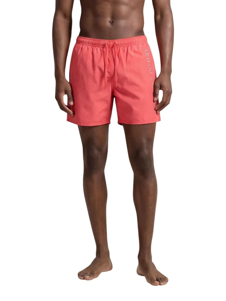 Orange Polyester Swim Shorts
