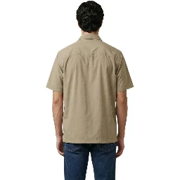 Beige Cotton Shortsleeve Shirt