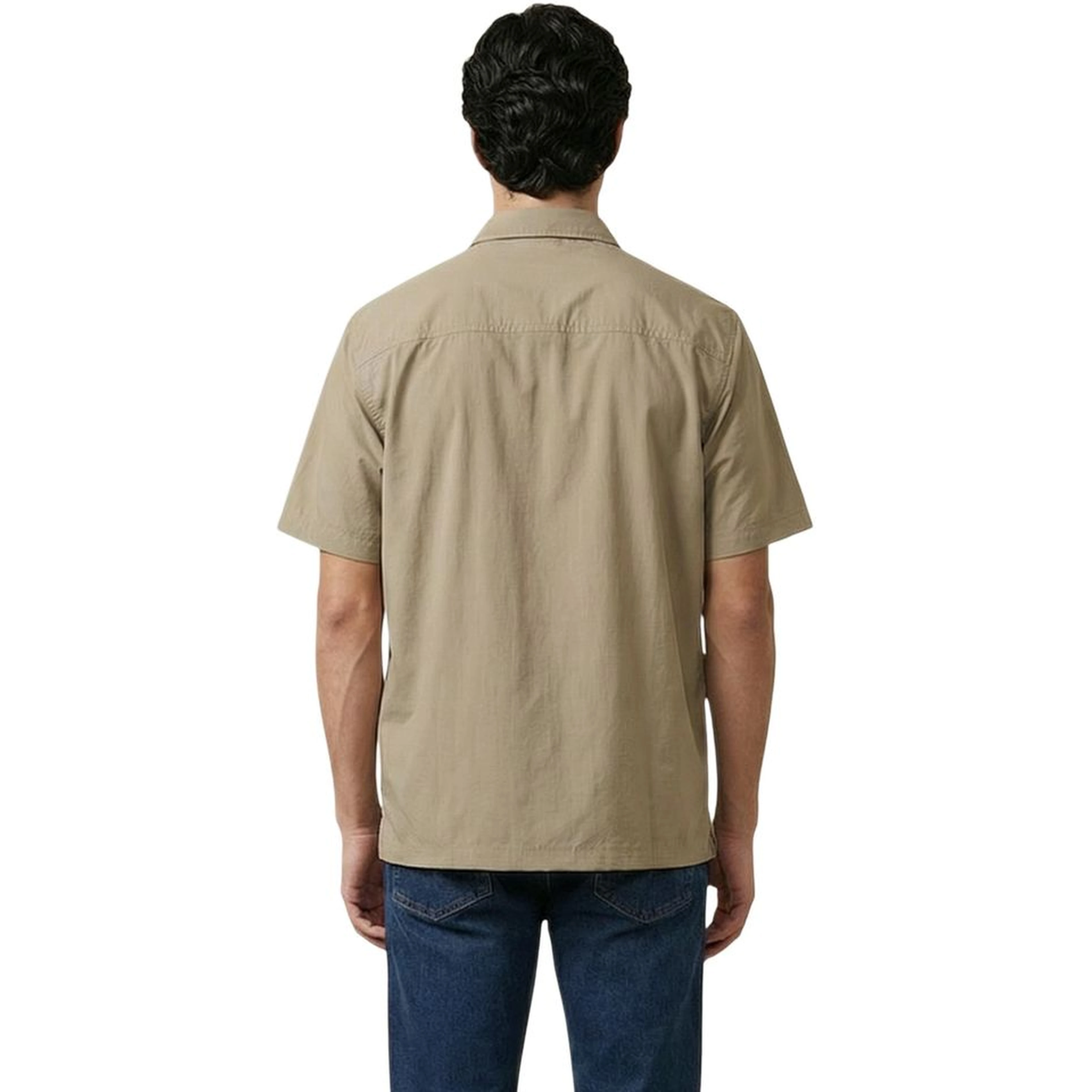Beige Cotton Shortsleeve Shirt