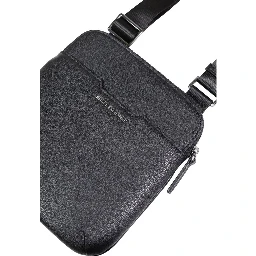 Black Polyester Messenger Bag