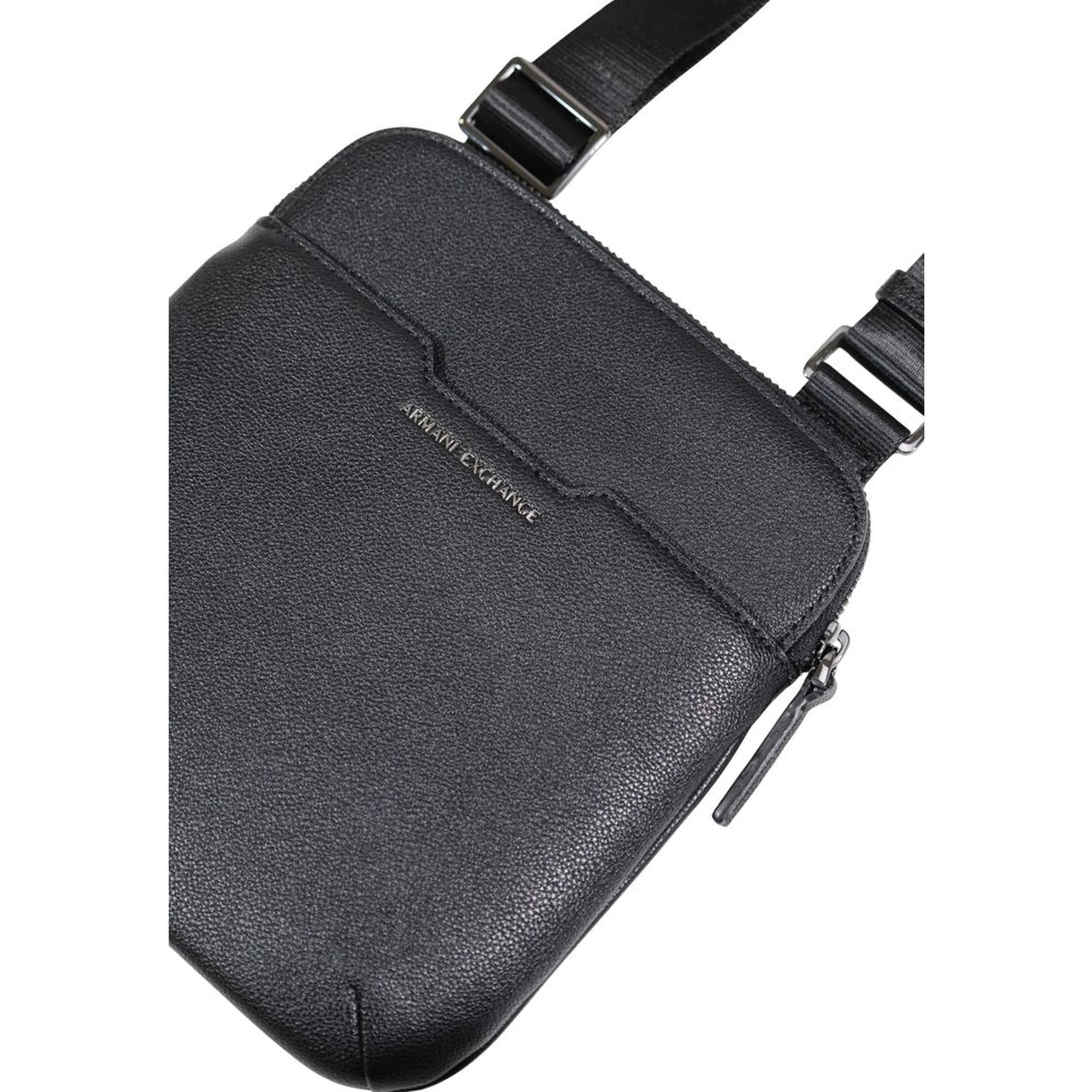 Black Polyester Messenger Bag