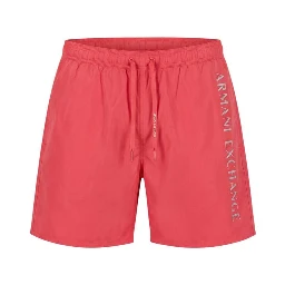 Orange Polyester Swim Shorts