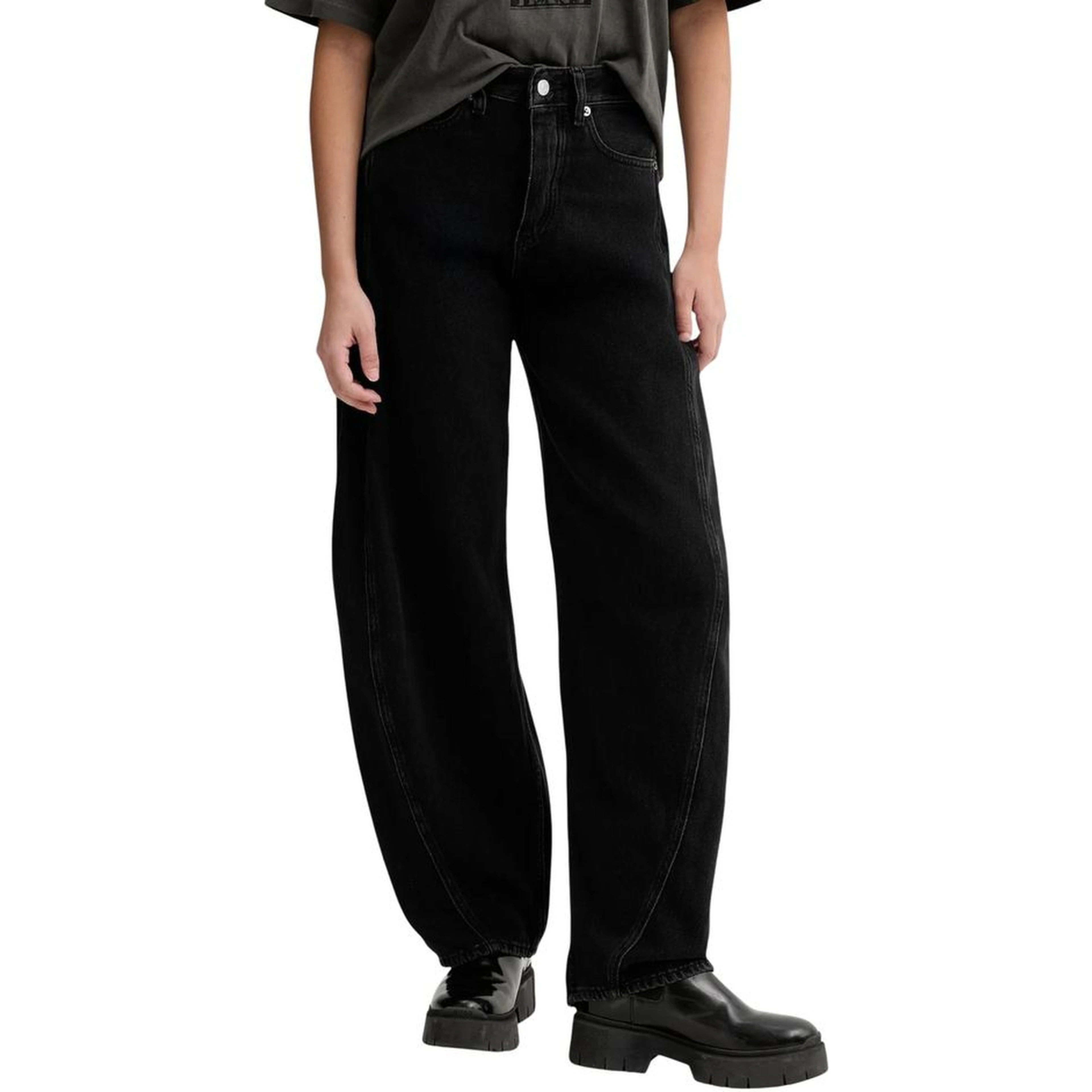 Black Recycled Cotton Bootcut Jeans