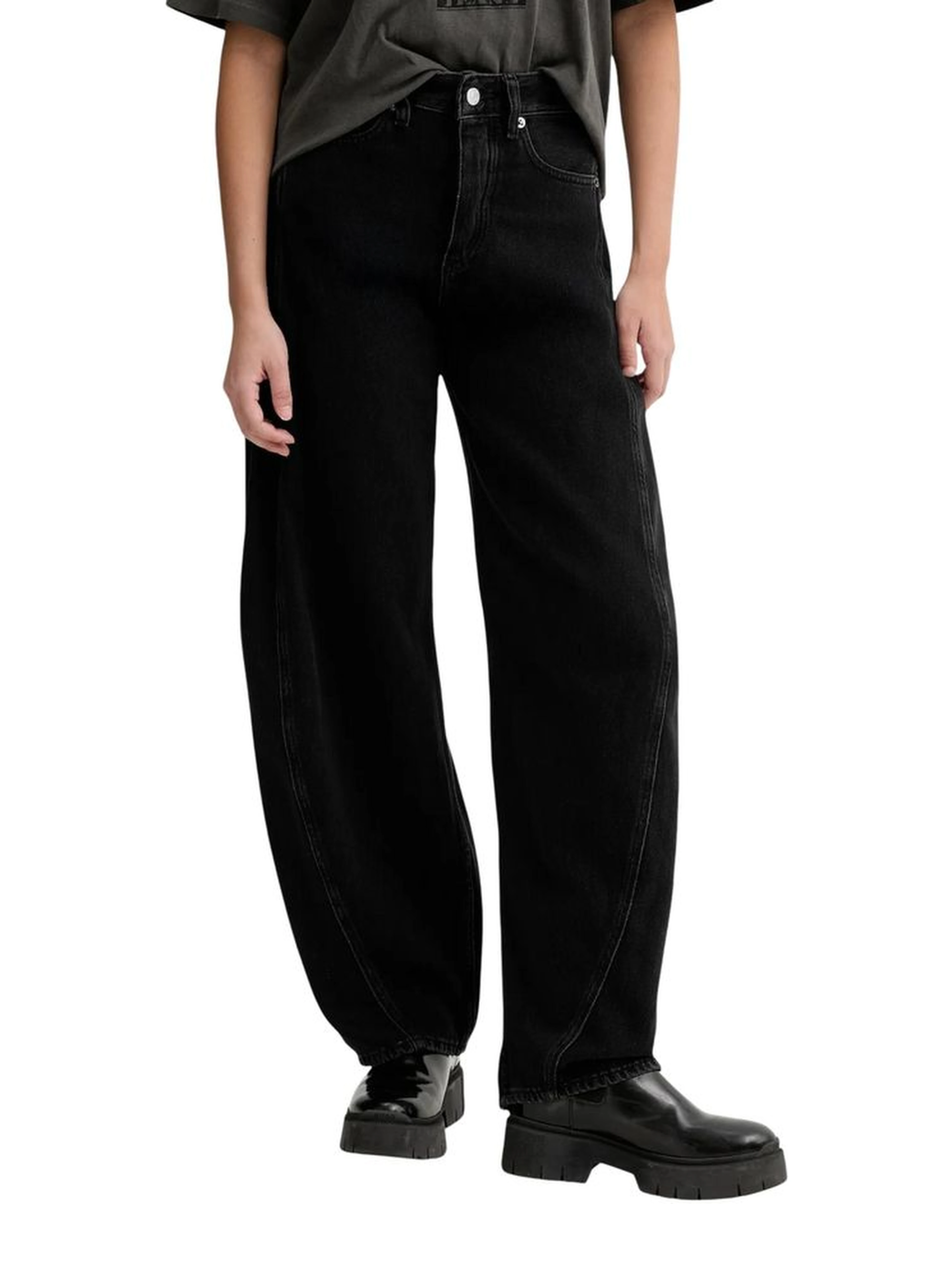 Black Recycled Cotton Bootcut Jeans