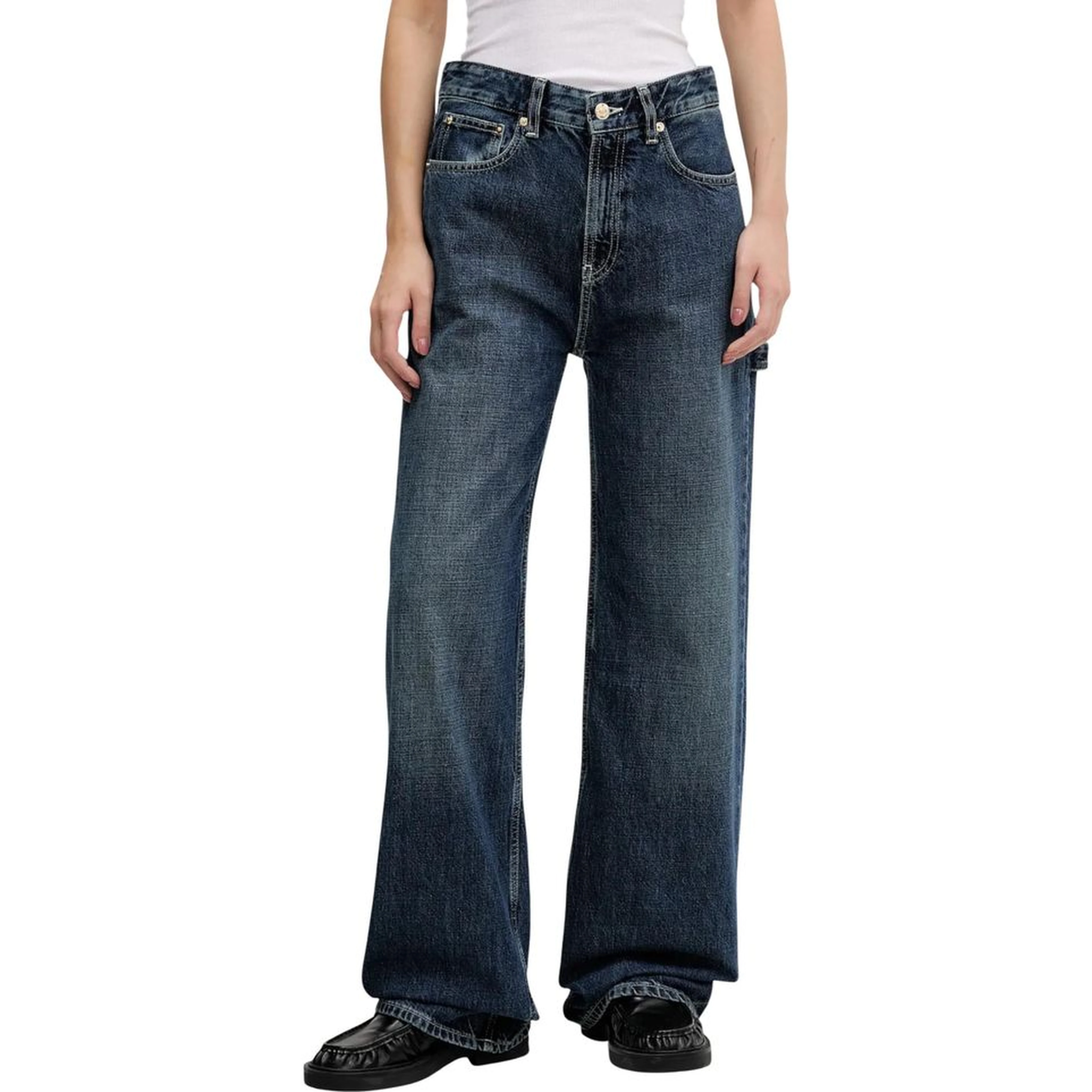 Blue Cotton Mom Jeans