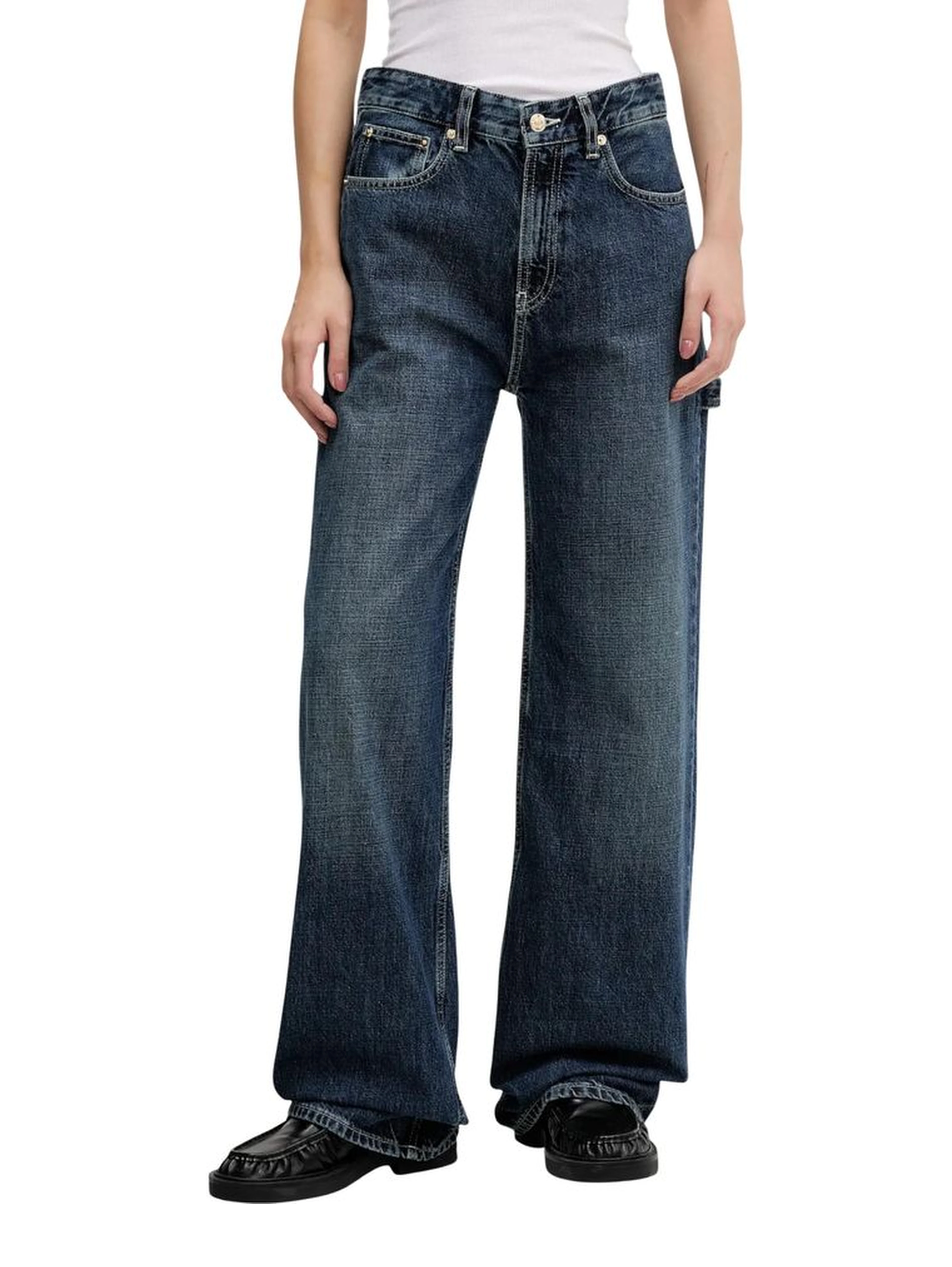Blue Cotton Mom Jeans