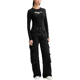 Black Recycled Cotton Long Sleeve T-Shirt