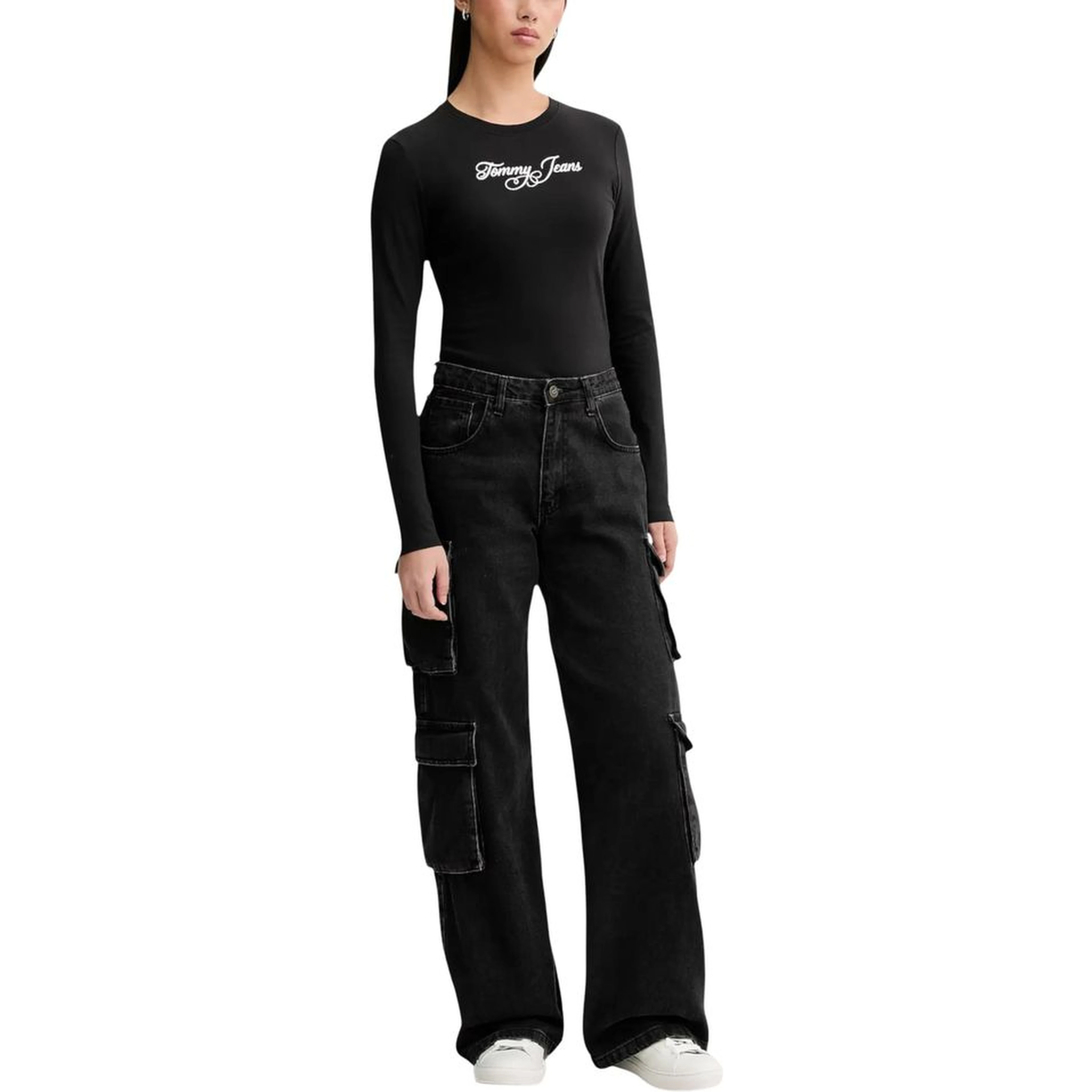 Black Recycled Cotton Long Sleeve T-Shirt