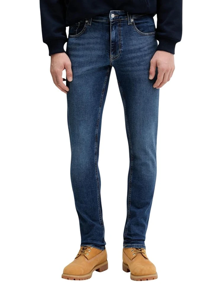 Blue Recycled Cotton Skinny Jeans