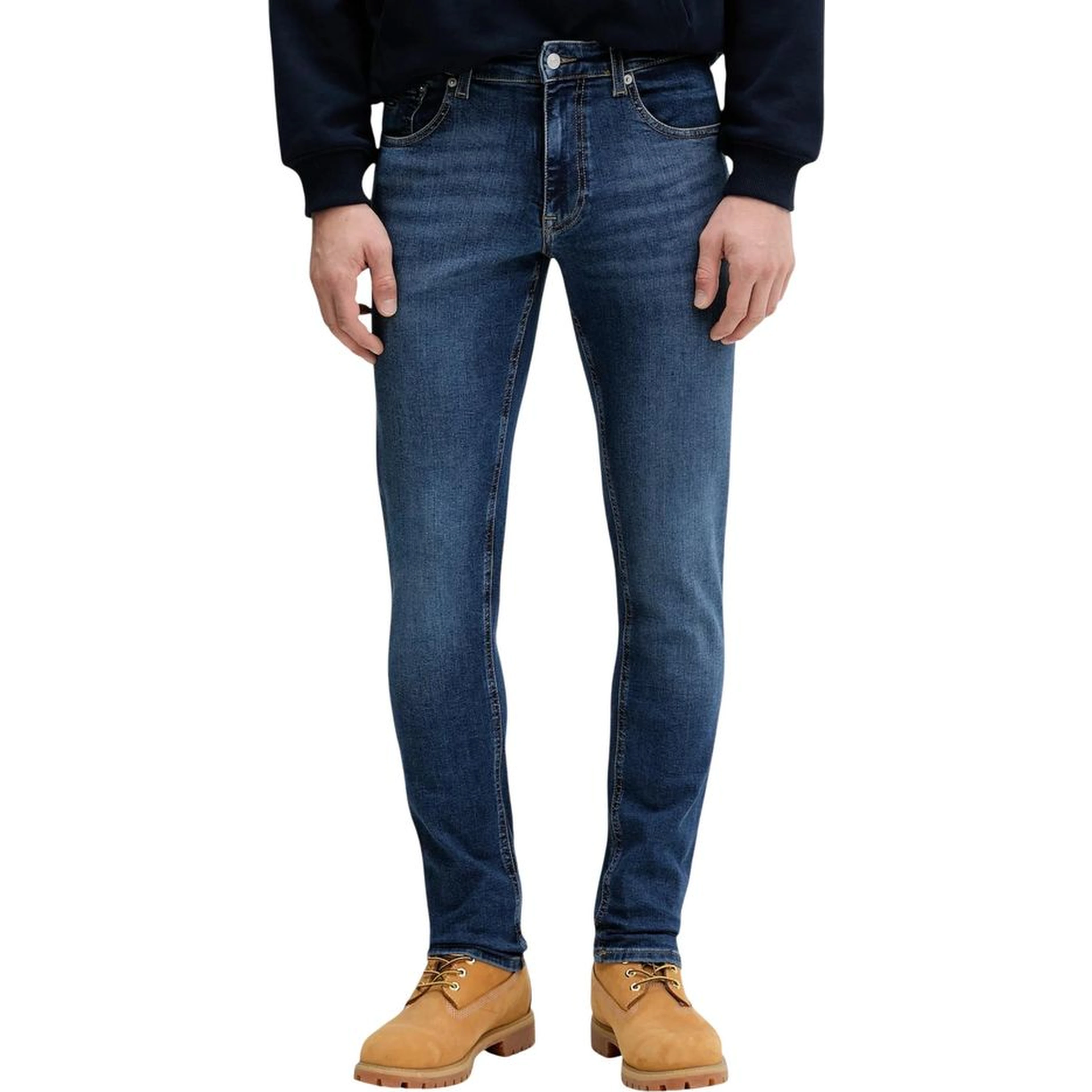 Blue Recycled Cotton Skinny Jeans